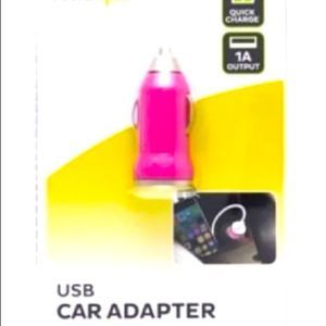 USB car adapter - new in box - pink